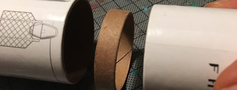 Falcon 9 rocket model sliced